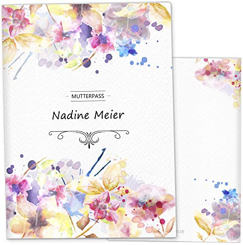 OLGS Mutterpass Hülle Florentina Blumen Pastell, Personalisierbare Kunststoffhülle