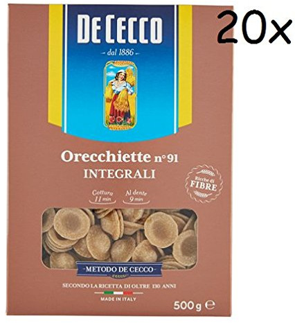 20x Pasta De Cecco Orecchiette integrali 91 Vollkorn italienisch Nudeln 500 g