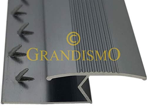 Grandismo® Z Section - Carpet to Wood or Laminate Joining Strip - Trim Metal Door Bar Plate - Grey