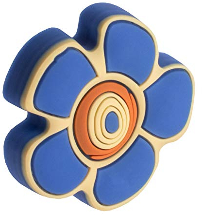 Gedotec Gummigriff Kinder-Möbelknopf Motiv Möbelgriff für Schubladen im Kinderzimmer & Möbel - Blume blau | Gummi Speichelecht | Schubladen-Knopf elastisch | 1 Stück - Kinder-Griff für Schrank-Türen