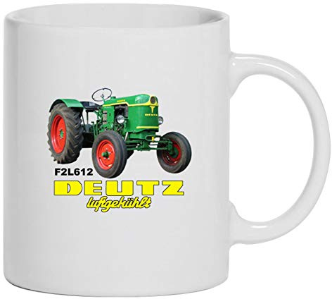 Deutz Luftgekühlt Abbildung Typ D F2L612 Tasse Kaffeebecher Keramik, 330 ml Inhalt | Weiß