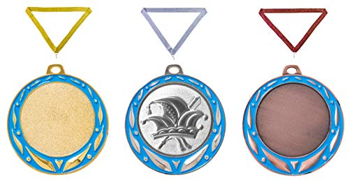 Henecka 🥇 🥈 🥉 Medaillen, Karneval Medaillen mit individuellem 50 mm Sport-Jubiläum-Motiv-Emblem & Wunschgravur, inklusive Halsband, wählbar in Gold, Silber, Bronze (Gold)
