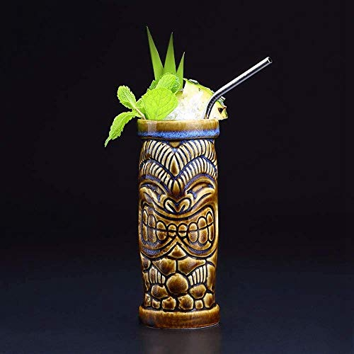 Tiki-Tassen, Cocktailbecher, Keramik, hawaiianische Partybecher, Trinkgeschirr, exotische Cocktailgläser, Tiki-Bar, professionelle Hawaii-Party, Barzubehör