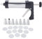 Cookie Press Gun Kit, Icing Decoration Press Cookie Press Maker Kit with 13 Cookie Mold Discs & 7 Decorating Nozzles Spritz & Storage Box for DIY Baking Biscuit Maker