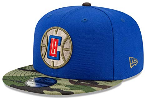 New Era 9Fifty ASTAG Camo Clippers Cap Basecap Baseballcap Flat Brim Snapback NBA LA Los Angeles (One Size - blau)
