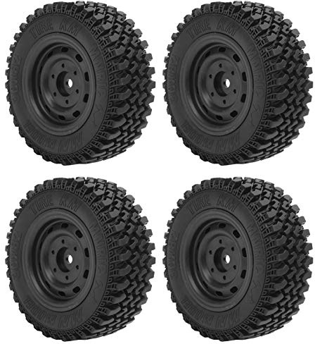 RC Car Reifen, Professionelle Kunststoff + Gummi Reifen, RC Car Ersatzreifen, 4 Stück 80 * 30mm für Hobbyisten, Familien, Garage, Rennspiele
