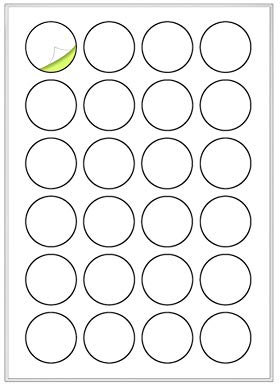 Paper24 2400 Etiketten selbstklebend 40 mm rund, 24 Aufkleber, Adresseaufkleber auf 100 DIN A4 Seite, einfach zu bedrucken, leicht zu verkleben 25 Weiß 40 mm rund