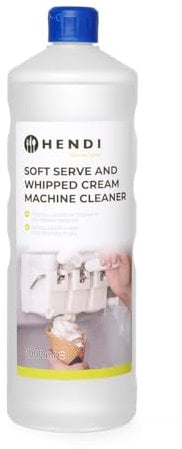 HENDI Reiniger für Sahne- und Eisbereiter, löst Fett- und Eiweißreste auf, für alle Typen von Softeisautomaten und Schlagsahne-Maschinen, 1000ml