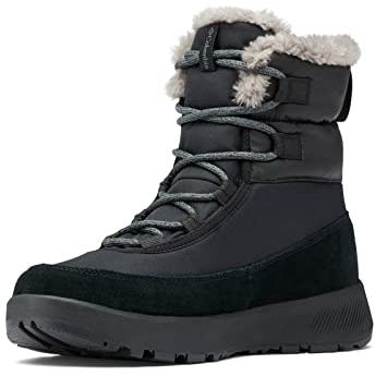 Columbia SLOPESIDE PEAK stivali da neve impermeabili Donna, Nero (Black x Graphite), 37.5 EU
