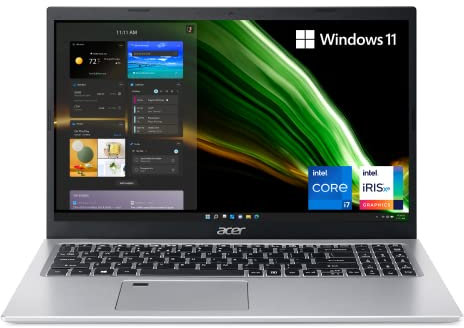 Acer Aspire 5 A515-56-702V Laptop | 15.6 Full HD IPS Display | 11th Gen Intel Core i7-1165G7 | Intel Iris Xe Graphics | 16GB DDR4 | 512GB SSD | WiFi 6 | Windows 11, Silver