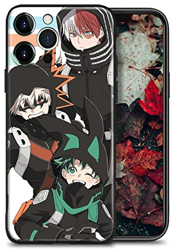 HWLHJJ BNHA Bakugo Deku Todoroki MHA Anime Handyhülle Manga Anti-Drop Schutzhülle (für iPhone 12, weiches Silikon TPU)