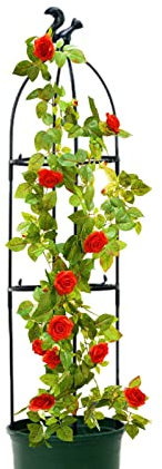 Traliccio per Piante da Giardino, Supporto per Piante Rampicanti, Traliccio da Giardino con Obelisco A Torre, Traliccio per Piante in Vaso Obelisco Rotondo per Interni, Leggero, (95/120/145 Cm)