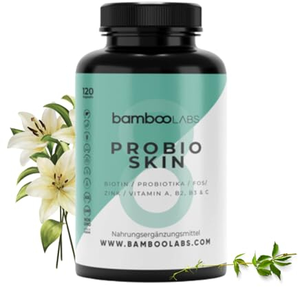 Biotina + Zinc + Multivitaminico + Probioticos, 120 Cápsulas, Potencia la Microbiota de tu Piel, Apoya el Crecimiento del Pelo, Fortalece la Piel y las Uñas, Vegano