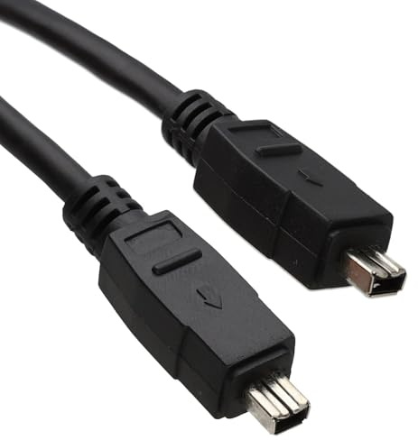 kenable FireWire IEEE-1394 DV Cable 4 Pin to 4 Pin for Camcorder DVD Recorder Laptop Data Transfer 400Mbps High Speed 4.5m Black
