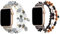 JewelryWe Boho Perlenarmband für Apple Watch: 2pcs Damen Ersatzarmband Kompatibel mit Apple Watch 38mm 40mm 41mm Armband für iWatch Series 7/6/5/4/3/2/1 Elastisch Perlen Armband Lebensbaum Schwarz