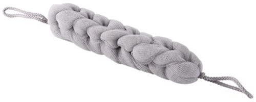 Générique Loofah Éponge Douche Épurateur Épaule Longue Exfoliante Fleur Maille Gris 29cm x 46cm Nettoyage Corps