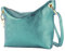 modamoda de - T243 - ital. Umhängetasche Klein Small aus Leder, Farbe:Petrol-Metallic