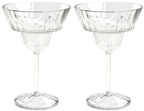 koziol Superglas Club No. 16, 2 Stück, 250 ml, Margarita-Glas aus kristallklarem Kunststoff, luxuriös, unzerbrechlich, wiederverwendbar, Party, Camping, 2er Set