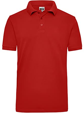 James & Nicholson Herren Work Poloshirt - Robustes Arbeitspolo aus einlaufvorbehandeltem Piqué | Farbe: red | Grösse: 5XL