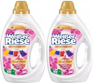 Weißer Riese Color Gel Aromatherapie Floral Sensation 44 WL (2 x 22 Waschladungen), Color Waschmittel mit Orchidee für unwiderstehlich duftende & strahlend saubere Wäsche, 100% recycelbar*