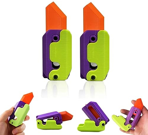 ESPRY Impresión 3D Fidget Knife Toy,Juguete Cuchillo Gravedad,Juguetes de plástico Fidget,Cuchillo de plástico Impreso en 3D,Juguete Cuchillo Nabo Juguete Cuchillo Zanahoria (AA)