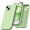 ORNARTO Compatible with iPhone 15 Case 6.1 inch, with 2 Screen Protector Liquid Silicone Gel Rubber Cover [Full Body] Shockproof Protective iPhone Case for iPhone 15-Pea Green