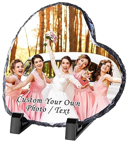 Schiefer mit Foto Personalisierte Schiefertafel mit Ständer, Benutzerdefinierte Bilderrahmen Sublimation Blank Schiefer Rock Stone Bilderrahmen für Desktop