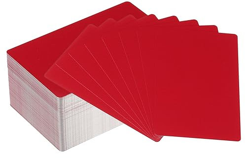 PATIKIL 200Stk Metall Visitenkarten Leere 0.21mm Dickes 3.4x2.1 Aluminium Lasergravur Bedruckbare Namenskarte für Benutzerdefinierte DIY Rot
