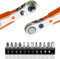 Loofu Set di 12 cacciaviti magnetici, mini chiave a cricchetto da 1/4, 12 punte per cacciavite con attacco da 1/4 ad alta coppia offset reversibile mini cacciavite offset a cricchetto