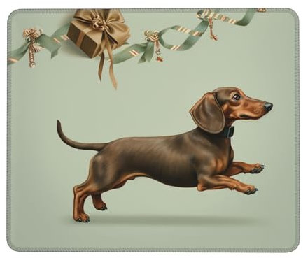 Tapis de souris avec motif chien en train de courir avec base en caoutchouc antidérapant 17,8 x 21,8 cm, lavable, tapis de souris mignon pour le travail de bureau