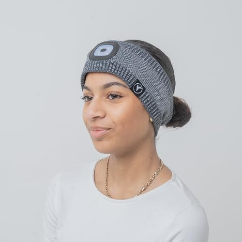 Reflektierendes LED Stirnband für maximale Sichtbarkeit bei Nacht - Perfekt für Joggen/Laufen/Walking/Fahrrad/Reiten/Handwerkliche Tätigkeiten im Dunkeln-Atmungsaktiv Schweißband Unisex Einheitsgröße