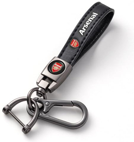 HDBDYH Leder Schlüsselanhänger für Auto für Fußballfans, Arsenal Auto Schlüsselanhänger für Motorrad, SUV, Truck, Unisex Auto Schlüsselanhänger Ersetzen Zubehör für Männer und Frauen