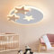 YUEEU 44CM Led Deckenleuchte Schlafzimmer,Holz Kinderzimmer Lampe Decke Stern Kinderlampe,Dimmbar Deckenlampe für Kinder Lampe mit Fernbedienung
