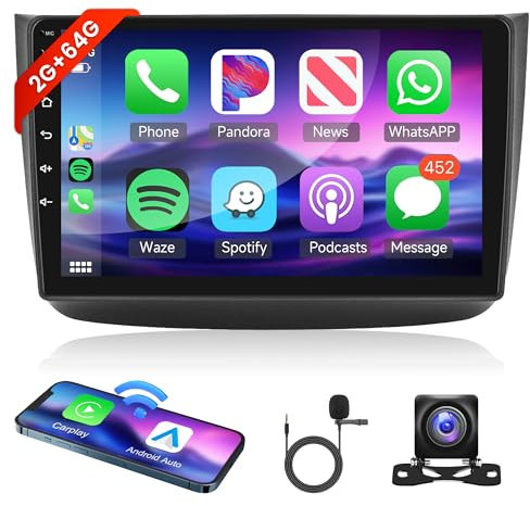 2G+64G Wireless Carplay Android 13 Radio de Coche 2 Din para Mercedes Benz Viano 2004-2011/Vito 2010-2015 10.1 Pulgadas Radio con Android Auto GPS Navi WiFi Mirror Link Bluetooth FM/RDS Cámara Trasera