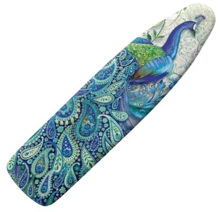 SEANATIVE Animal Peacock Print Ironing Board Cover Elegant Decor Iron Board Replacement Cover with Elastic Edge and Hook & Loop Fastener