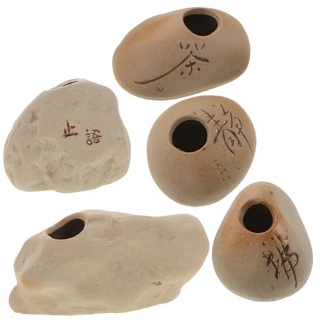 Yardwe 5pcs Aquatic Plant Pots Fish Tank Ornament Plant Holder Aquarium Supplies Fish Tank Supplies Aquarium Plant Pot Aquarium Planter Pot for Plants Aquarium Fish Tank Decor Ceramics