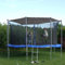 Eastuy Trampolin-Sonnenschutz, Ø 183-427 cm, UV-resistent, Kühl & Atmungsaktiv, Schützt vor Sonnenbrand, Faltbar, PP-Material, Metallrahmen, Unisex-Kinder, Rund, 366cm 8 Bar