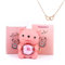 Engraved Heart Necklace - With Real Rose Bear Giftbox, Preserved Rose Gifts Set for Mom, Wife, Girlfriend (Pink)