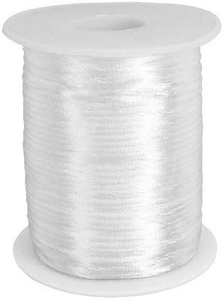 Luabue 1,5mm x 100m Colorido Hilo Pulseras Elastico Hilo Encerado de Nylon de Colores para Pulseras Adecuado para La Fabricación de Joyas de DIY, Pulseras, Decoraciones (Blanco, 1.5mm x 100m)