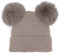 QUEEN HELENA Wintermütze mit Bommel Pelzige Mütze Warme Mütze Kürbis Casual Damen CP24-01, Taupe, One size