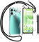 TTSWJBD Coque pour Umidigi G9 5g avec Verre Trempé Protection écran Cordon de Collier Réglable Chaîne Antichoc Transparente Silicone Lanyard Case, Housse Étui de Protection - Noir