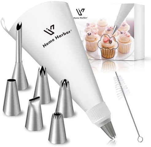 Mtskaeo Lot de 9 Poche a Douille Patisserie,Poche à Douille Professionnelle,lavables au Lave-Vaisselle,Réutilisable à Douille, DIY Patisserie Accessoire Kit,pour gâteaux, Cookies, pâtisseries