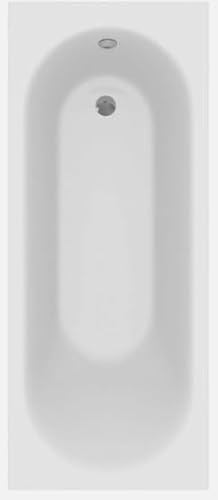 Modern Bathroom Single & Double Ended Straight Bath Gloss White Acrylic Bathtub End Side Panel Options (Curved Single End 1700 x 700mm)