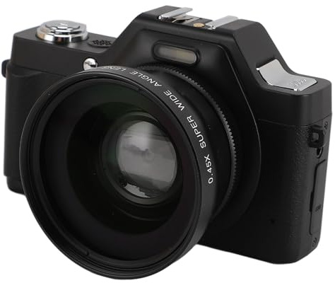 Vlog-Kamera, Gesichtserkennung, Videokamera, 20-facher Zoom, 2,88-Zoll-LCD-Bildschirm, Tragbar für Live-Streaming, Bloggen, Online-Unterricht (Black)