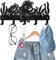 MAYJOYDIY Porte Clés en Métal avec Poulpe et Vie Marine 25×12cm Varech Porte Manteau Mural avec 5 crochets Porte Clés Animal Marin Noir Décoration Murale Cadeau Pour D'entrée Couloir Cuisine