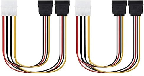Nanocable 10.19.0101-OEM - Cavo SATA Alimentatore MOLEX a 2 SATA, 4 Pin/M-2xSATA / H, Maschio-Femmina, 20 cm (Confezione da 2)