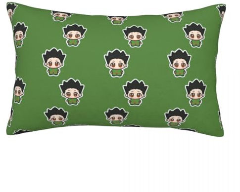 Zhongkaihua Killua Zoldyck Gon Freecss Anime Rechteck Kissenbezug - 60 x 40 cm Sofa & Bett Kissenbezug (Innenkissen nicht im Lieferumfang enthalten) Anime Weich Gedruckt Wohnkultur mit Plüschfell