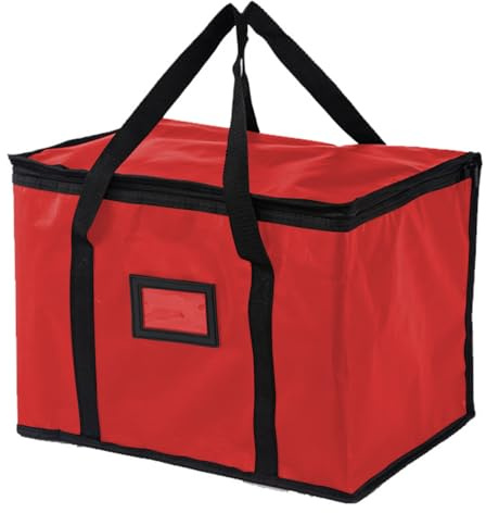 suzmei 40L Insulated Thermal Food Delivery Bag for Hot & Cold Meals, Large Foldable Cooler with Insulation for Picnic, Camping, Lunch & Outdoor Use (Red)