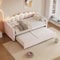 Canapé lit 90x200cm avec LED,Cadre de canapé avec lit gigogne,Velours,lumière d'ambiance Changeante de Couleur,télécommande,Style Minimaliste,Rose (sans Matelas)