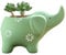 Blogiiup Elephant Planter, Succulent Pots, Cute Elephant Shaped Ceramic Small Succulent Pots, Funny Mini Animal Planter for Indoor Home Garden Office Desktop, Small, Green